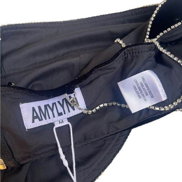 Amy Lynn Velvet Plunge Crop Tank NWT M - Picture 5 of 6